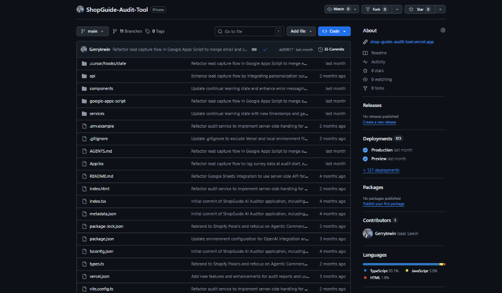 ShopGuide AI Audit Tool